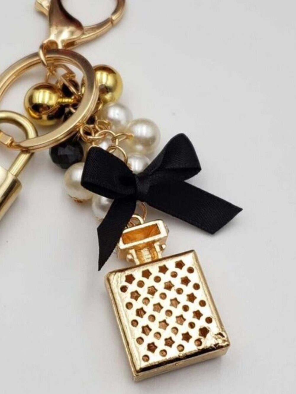 Authentic Louis Vuitton Gold Lock 🔒 Keychain Bag Unbranded N5 Bottle Charm LV - Picture 4 of 10